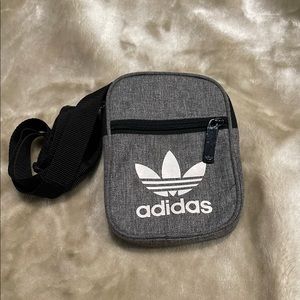 Gray & Black Adidas Cross Body Bag